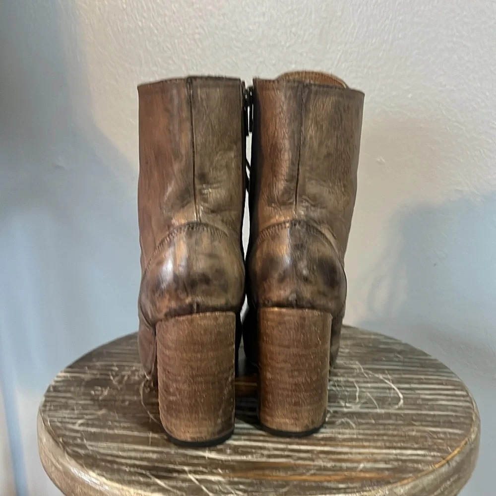 Freebird By Steven Hollis Lace Up Leather Heeled Boots - Picture 7 of 13